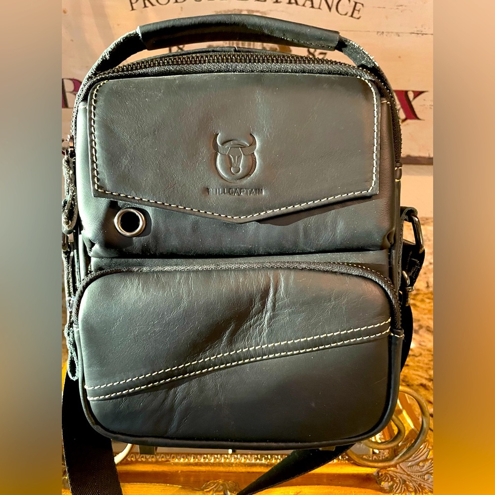 BULLCAPTAIN Leather Men’s Bag Business Shoulder Messenger Bag